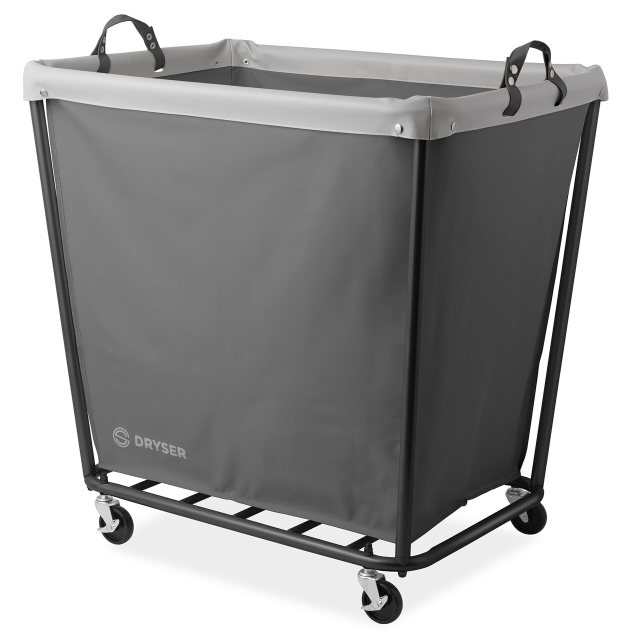 Dryser Commercial Heavy-Duty Rolling Laundry Hamper, Steel Frame Cart on Wheels with Removable Canvas Bin for Hotel or Home
